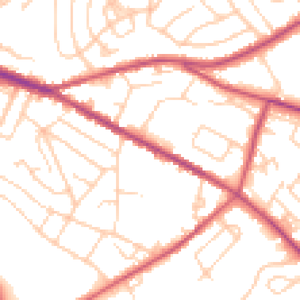 Daytime road noise heatmap for S12 2AR