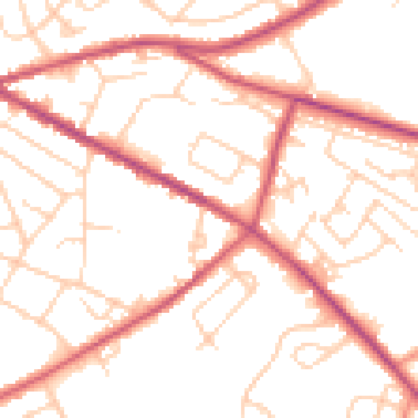 Daytime road noise heatmap for S12 2AS