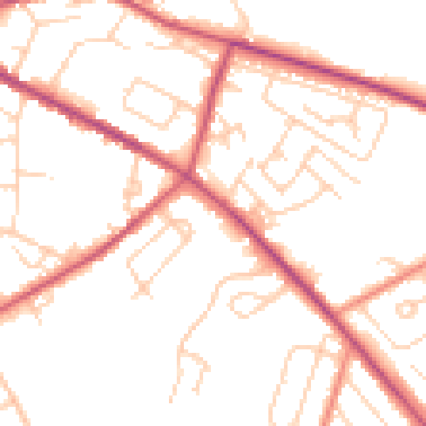 Daytime road noise heatmap for S12 2AT