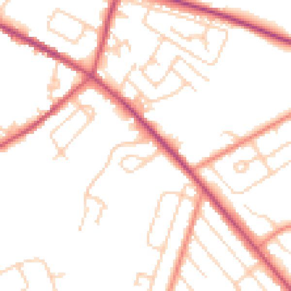 Daytime road noise heatmap for S12 2AX