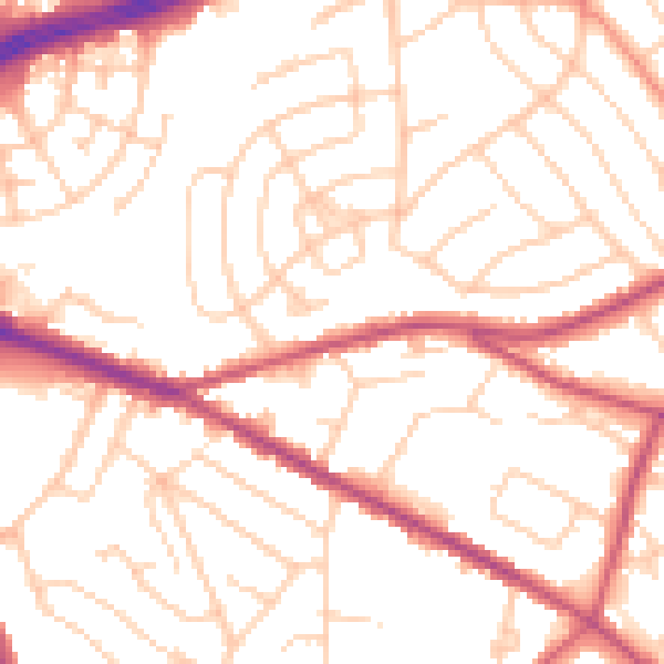 Daytime road noise heatmap for S12 2AY