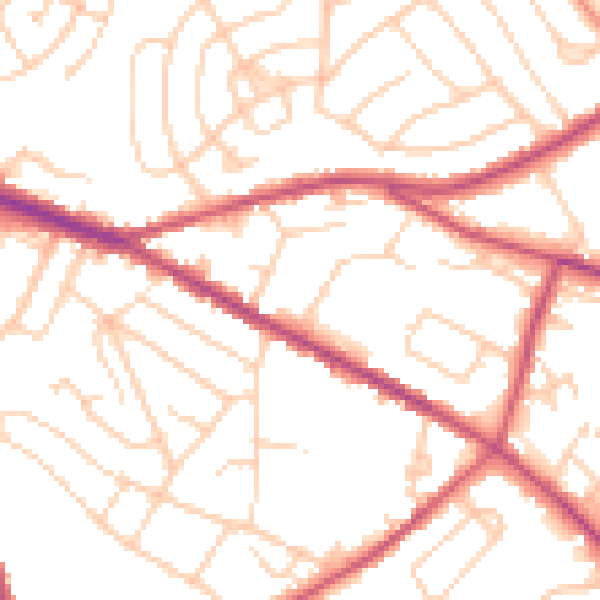 Daytime road noise heatmap for S12 2BF