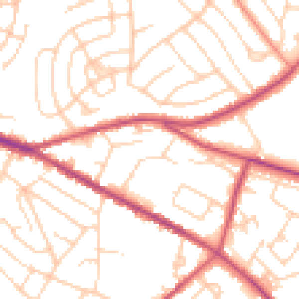 Daytime road noise heatmap for S12 2BH
