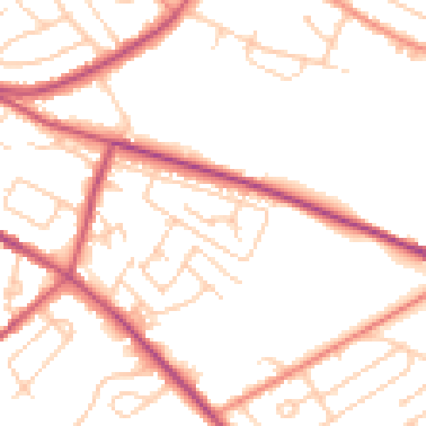 Daytime road noise heatmap for S12 2BN