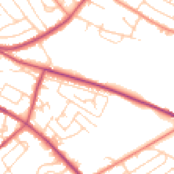 Daytime road noise heatmap for S12 2BS