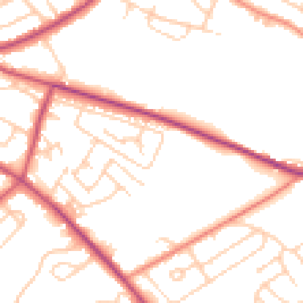 Daytime road noise heatmap for S12 2BU