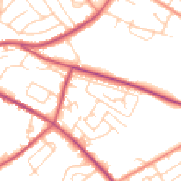 Daytime road noise heatmap for S12 2BY