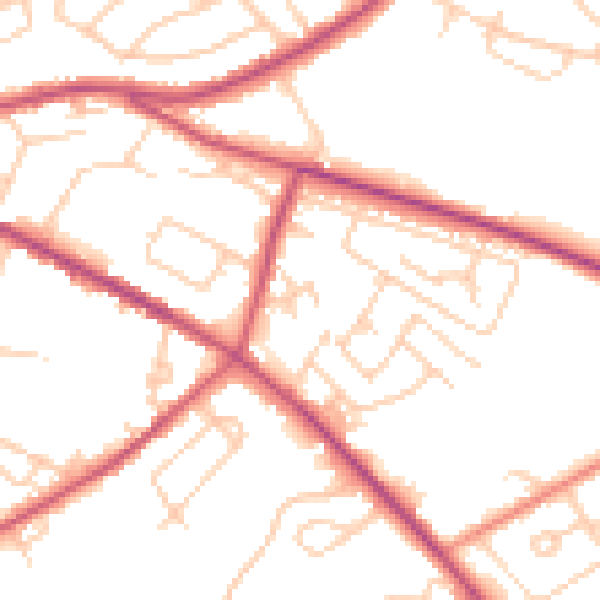 Daytime road noise heatmap for S12 2DA