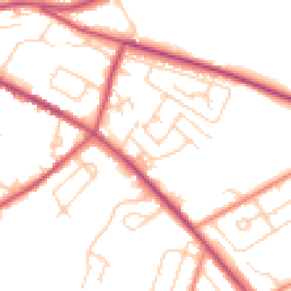 Daytime road noise heatmap for S12 2DG