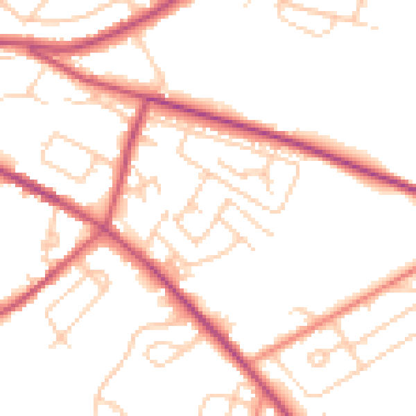 Daytime road noise heatmap for S12 2DH