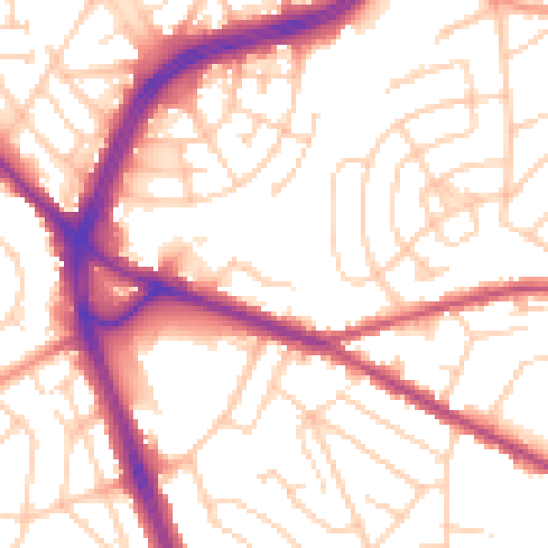Daytime road noise heatmap for S12 2DN