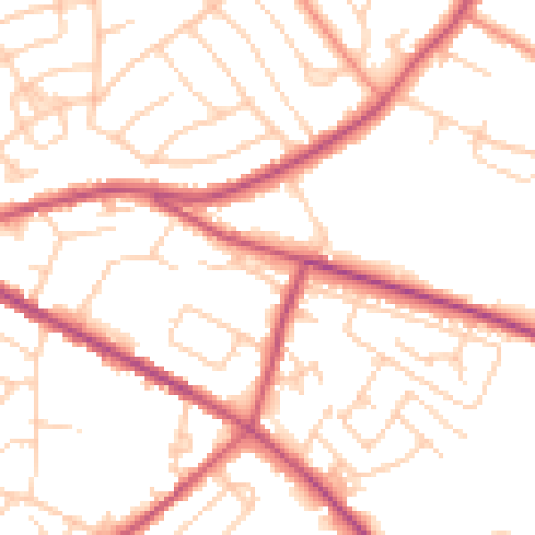 Daytime road noise heatmap for S12 2DP