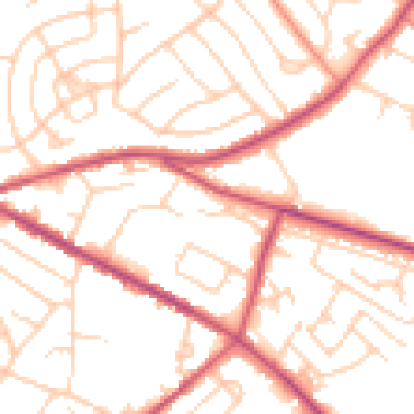 Daytime road noise heatmap for S12 2DQ