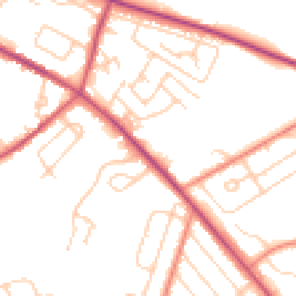 Daytime road noise heatmap for S12 2DT