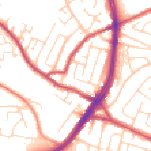 Daytime road noise heatmap for S12 2NE