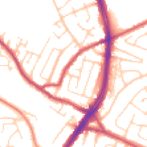 Daytime road noise heatmap for S12 2NH