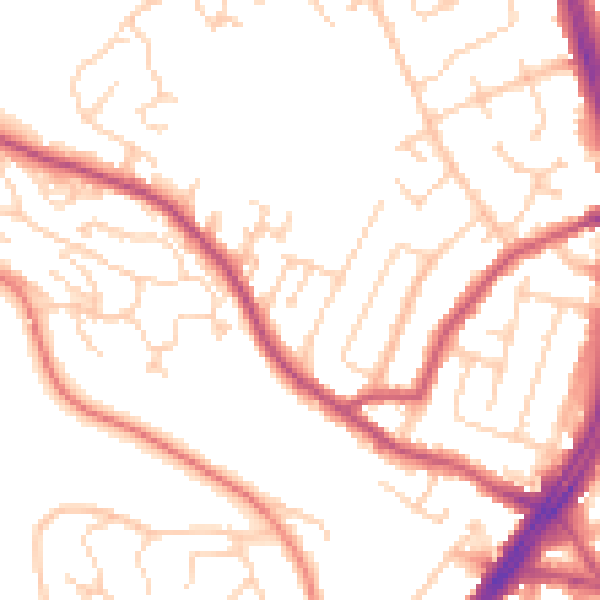 Daytime road noise heatmap for S12 2QR