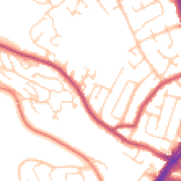 Daytime road noise heatmap for S12 2QS