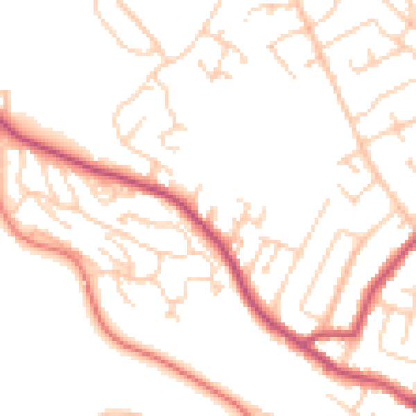 Daytime road noise heatmap for S12 2QU