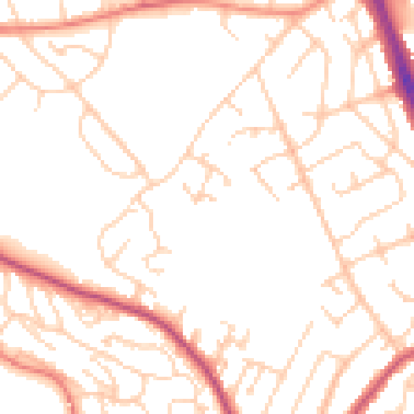 Daytime road noise heatmap for S12 2RY