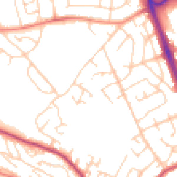 Daytime road noise heatmap for S12 2SA
