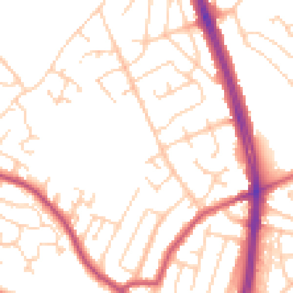 Daytime road noise heatmap for S12 2SW