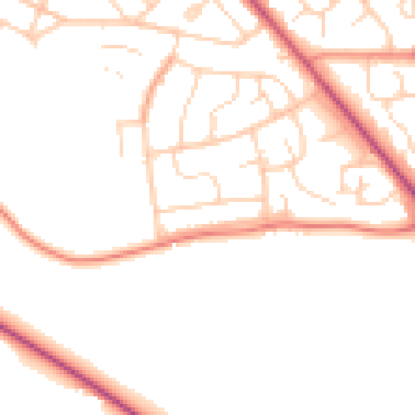 Daytime road noise heatmap for S12 3AT