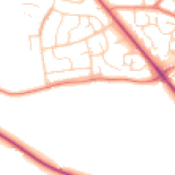 Daytime road noise heatmap for S12 3BP