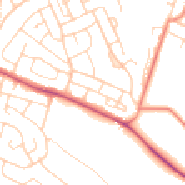 Daytime road noise heatmap for S12 3FH