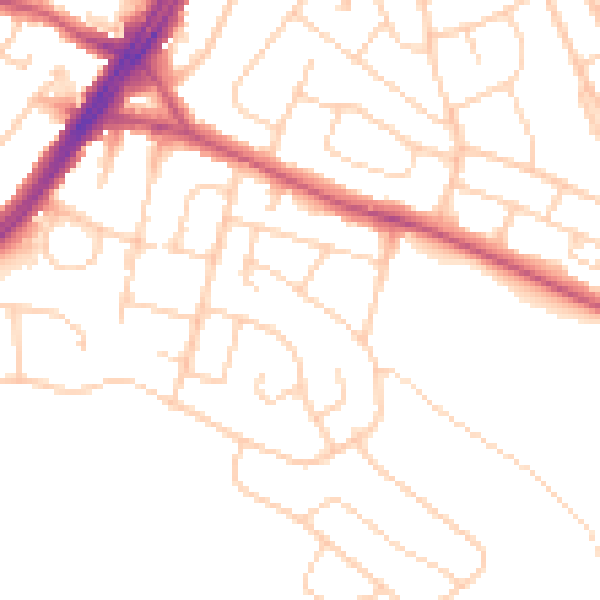 Daytime road noise heatmap for S12 3HE