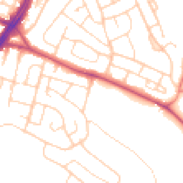 Daytime road noise heatmap for S12 3HS
