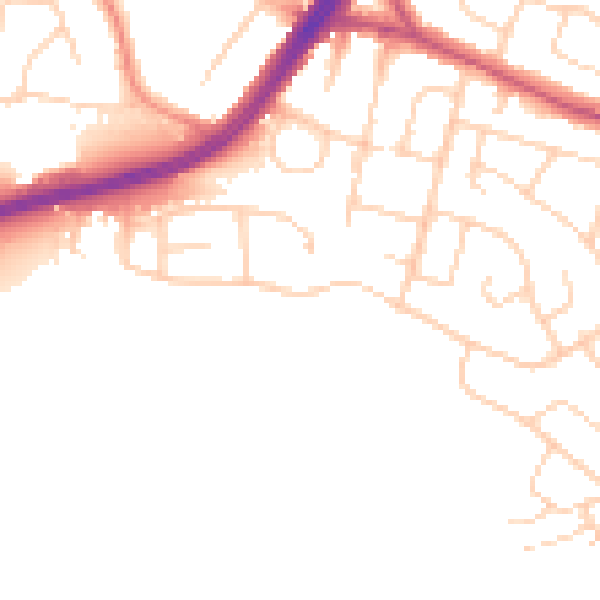 Daytime road noise heatmap for S12 3LH