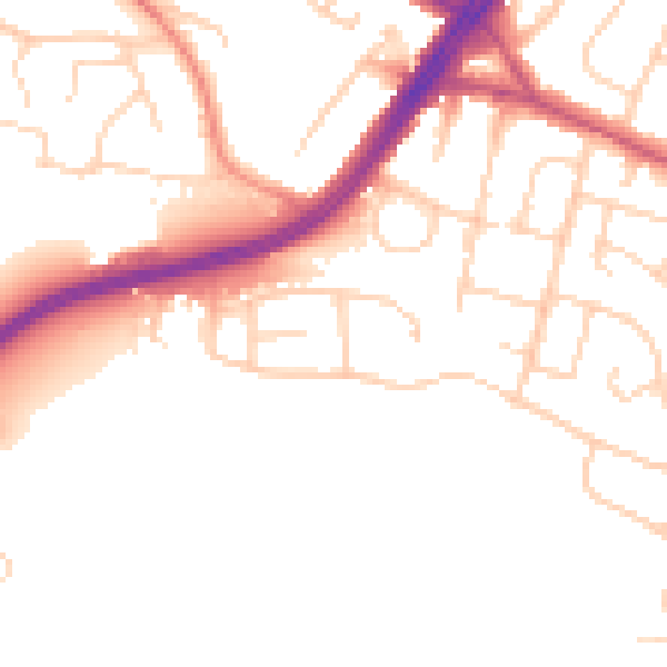 Daytime road noise heatmap for S12 3LJ