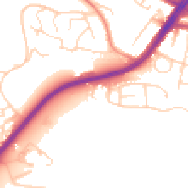 Daytime road noise heatmap for S12 3LR