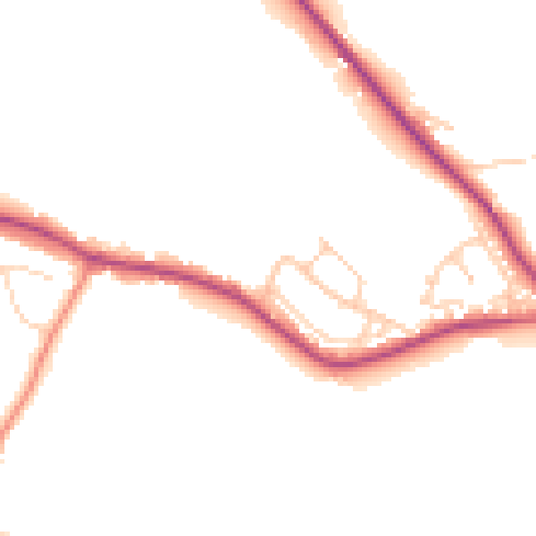Daytime road noise heatmap for S12 3XB
