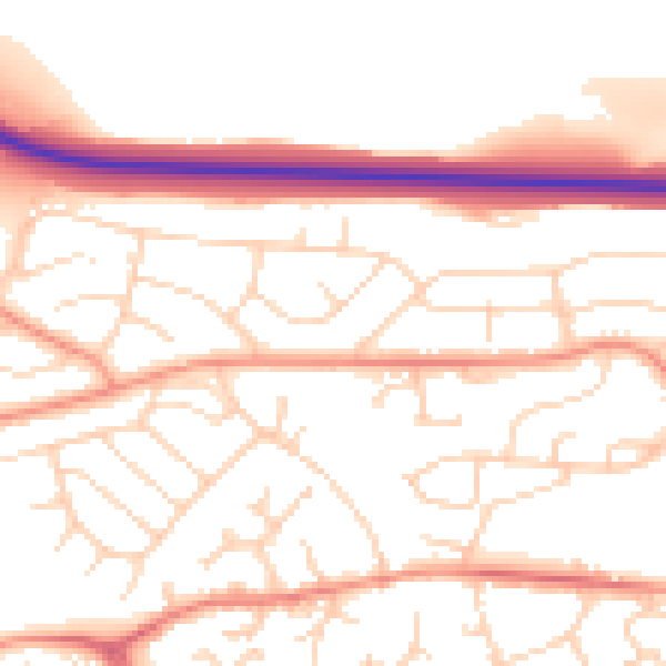 Daytime road noise heatmap for S12 4BL