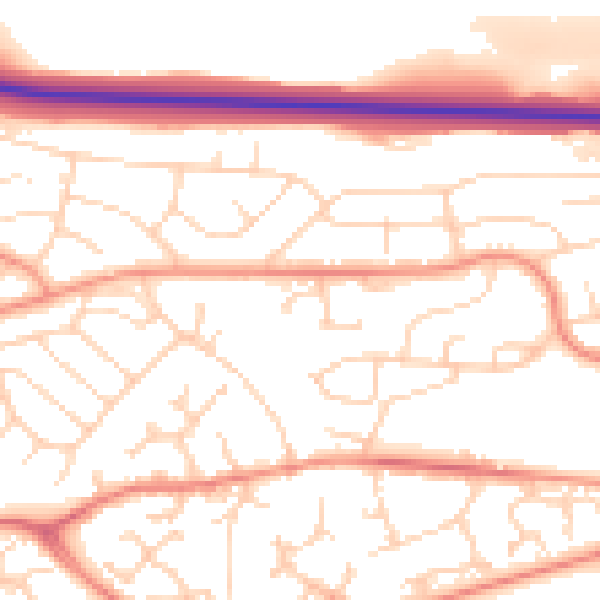 Daytime road noise heatmap for S12 4BY