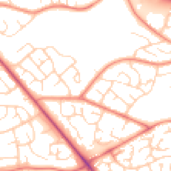 Daytime road noise heatmap for S12 4EA
