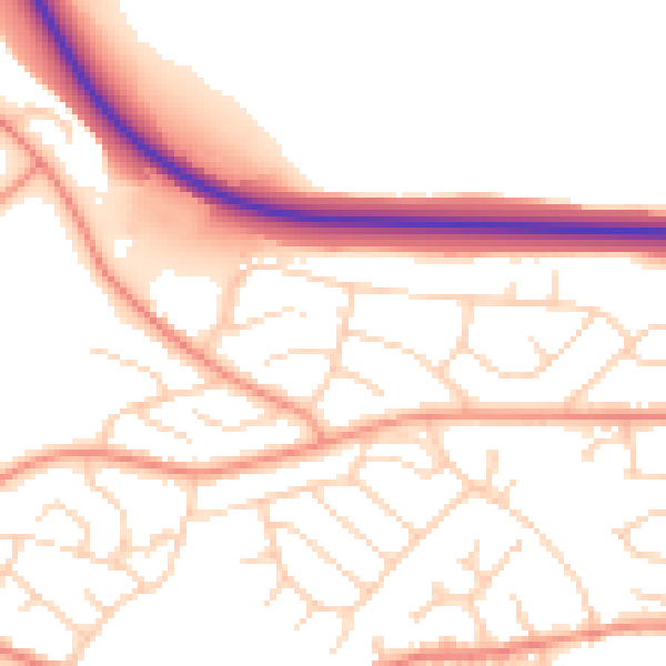 Daytime road noise heatmap for S12 4FB