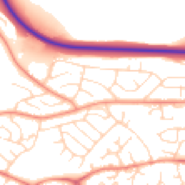 Daytime road noise heatmap for S12 4FQ