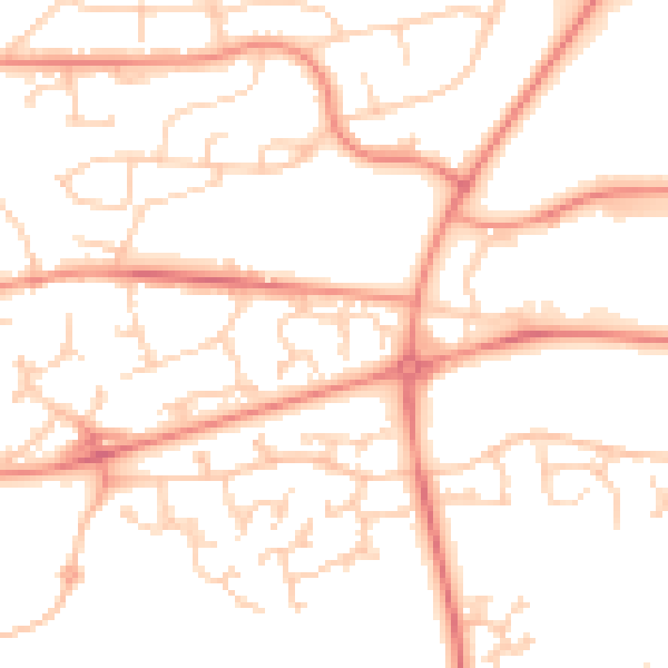 Daytime road noise heatmap for S12 4NB
