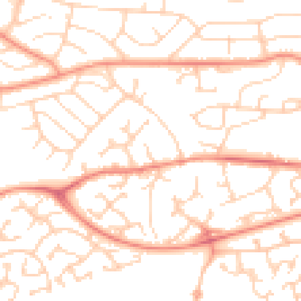 Daytime road noise heatmap for S12 4NQ