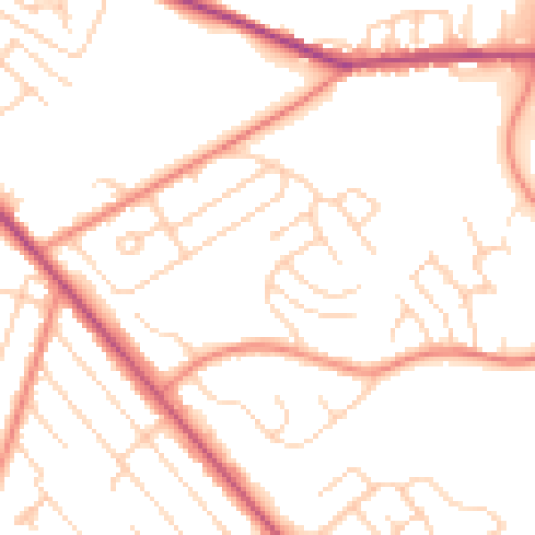Daytime road noise heatmap for S12 4RR