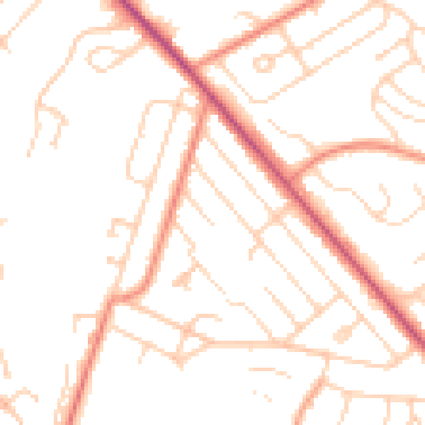 Daytime road noise heatmap for S12 4XR
