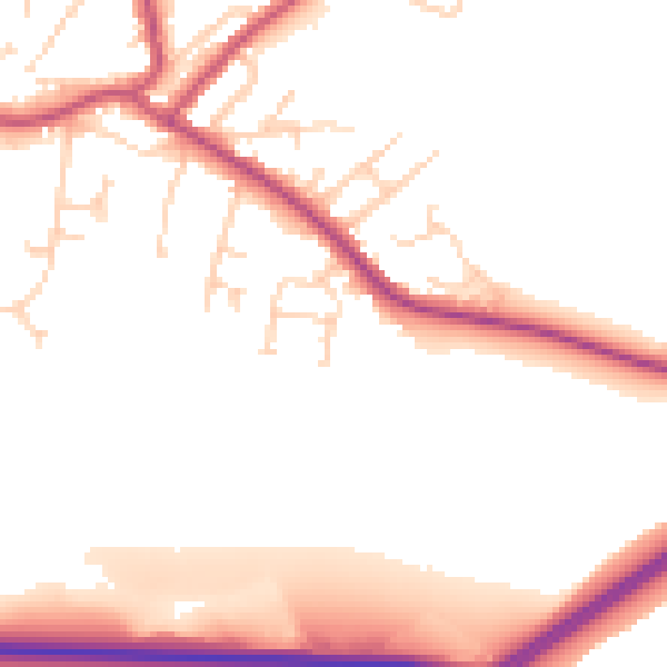 Daytime road noise heatmap for S13 7AB