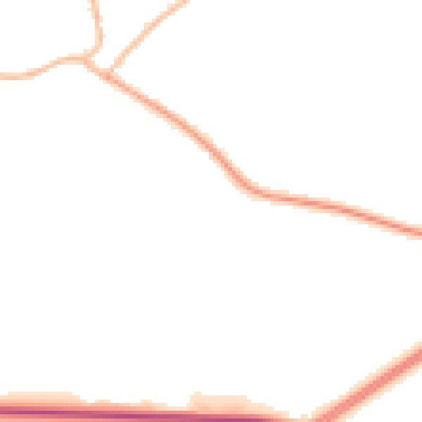 Night-time road noise heatmap for S13 7AB