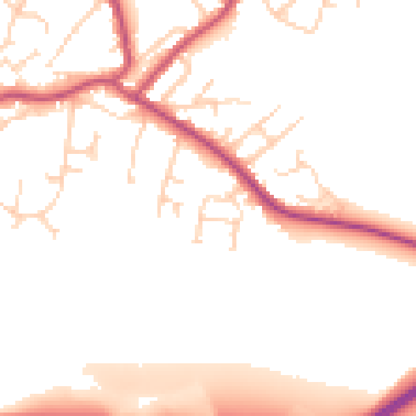 Daytime road noise heatmap for S13 7AD