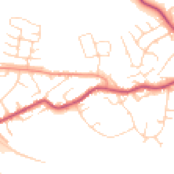 Daytime road noise heatmap for S13 7AE