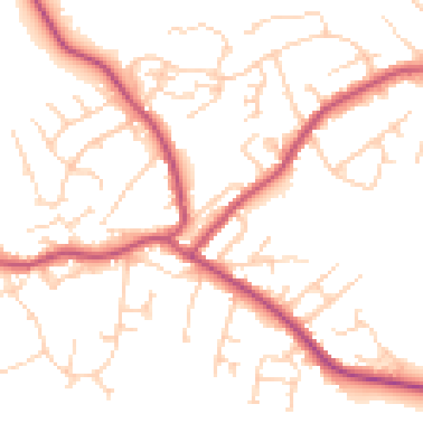 Daytime road noise heatmap for S13 7AF
