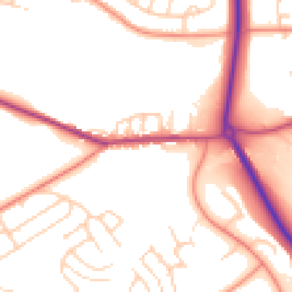 Daytime road noise heatmap for S13 7BA